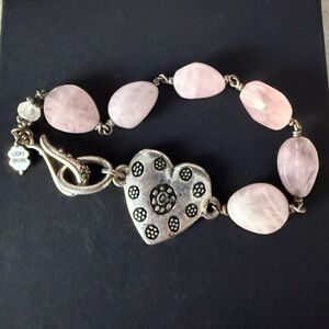 Lucky Brand Rose Quartz Heart Bracelet